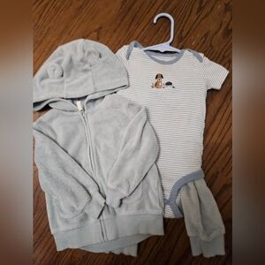 Carter's 3-Piece Outfit, Blue Terry Cloth